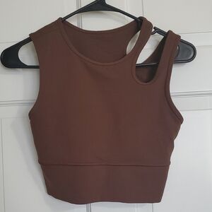 Lululemon Mastered Motion Brown Crop Tank Sz 4